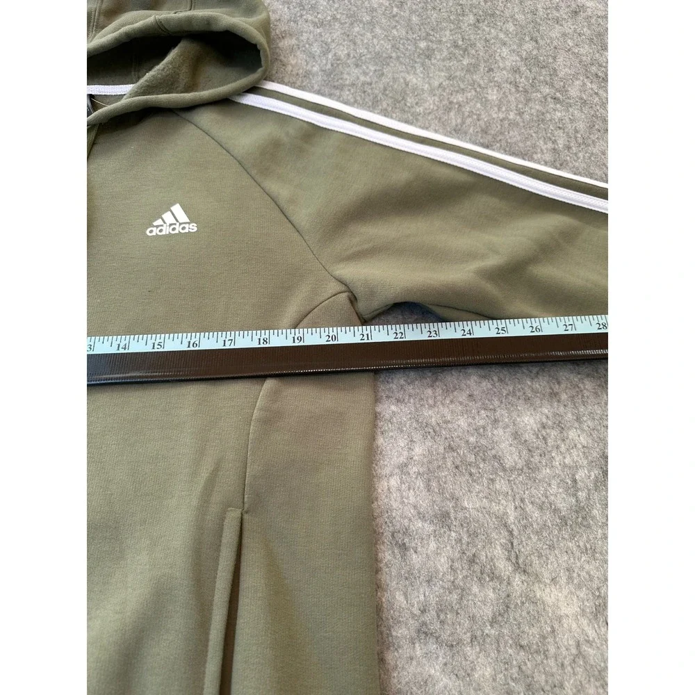 Adidas M 3S FL Hoody Legacy Green Fleece Pullover Sweatshirt H44055 Mens M